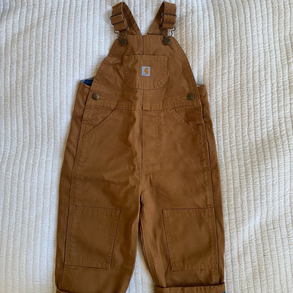 Cozy flannel lined Carhartt bib overalls
